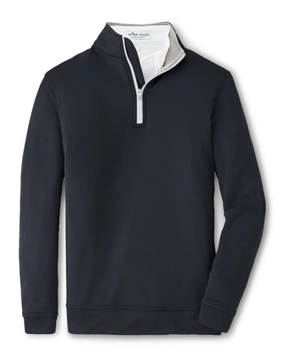 Shop Peter Millar Stretch Terry Quarter Zip Popover, Youth In Black
