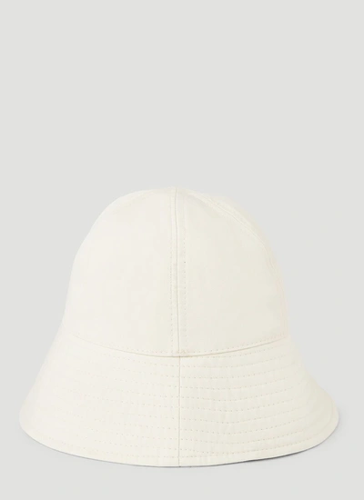 Shop Jil Sander Stitched Bucket Hat In White
