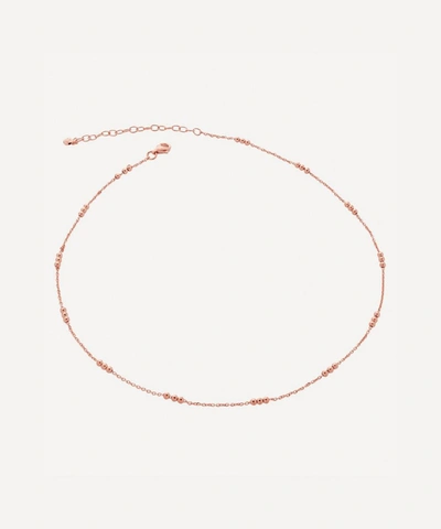 Shop Monica Vinader Rose Gold Plated Vermeil Silver 18-20' Triple Beaded Chain Necklace