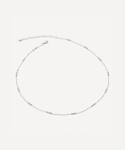 Shop Monica Vinader Silver 18-20' Triple Beaded Chain Necklace