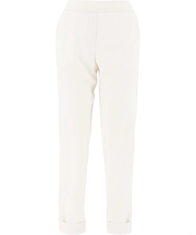 Shop P.a.r.o.s.h . Straight Leg Mid Rise Trousers In White