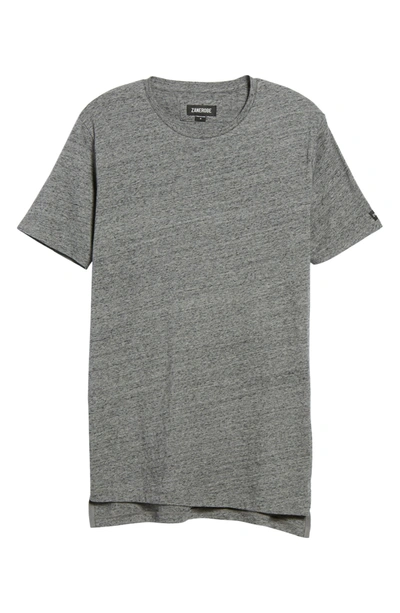 Shop Zanerobe Flintlock Longline Crew Neck T-shirt In Charcoal Marle