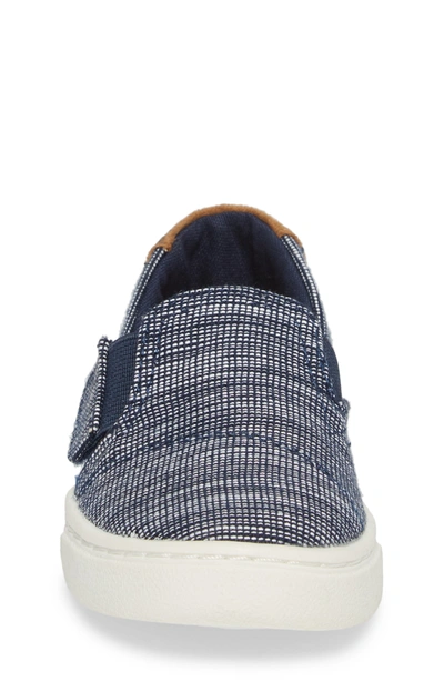 Shop Toms Luca Slip-on Sneaker In Navy Striped Chambray