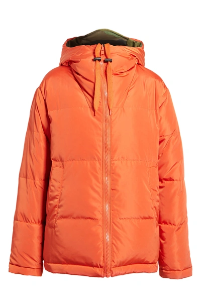 Shop Kendall + Kylie Reversible Puffer Jacket In Camo/ Orange