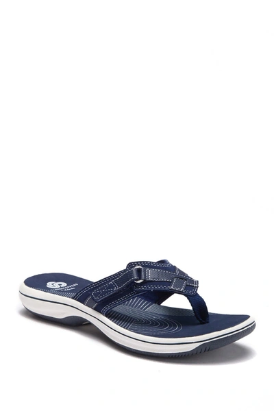 Shop Clarks Breeze Sea Sandal In Navy Synth