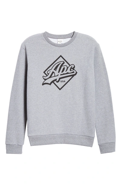 Shop Apc Sherman Logo Sweatshirt In Grey
