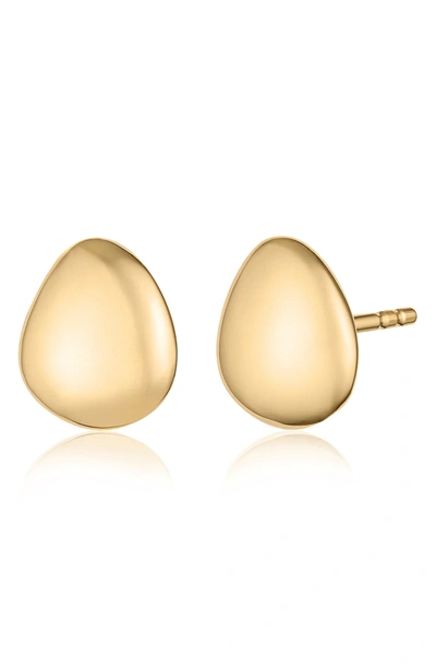 Shop Monica Vinader Small Nura Pebble Stud Earrings In Yellow Gold