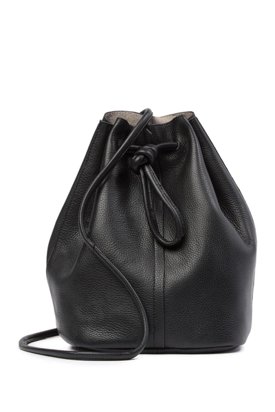 Shop Christopher Kon Leather Woven Bucket Bag In Black