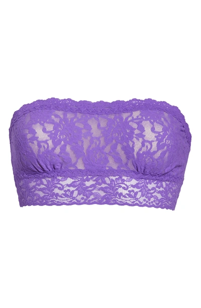 Shop Hanky Panky 'signature Lace' Bandeau Bra In Vibrant Violet Purple