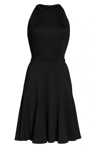 Shop Fraiche By J Sleeveless Godet Flared Dress In Black