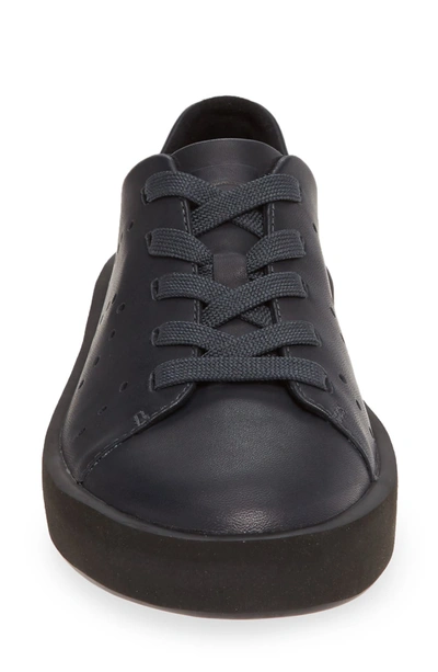 Shop Camper Courb Perforated Low Top Sneaker In Dark Grey Leather