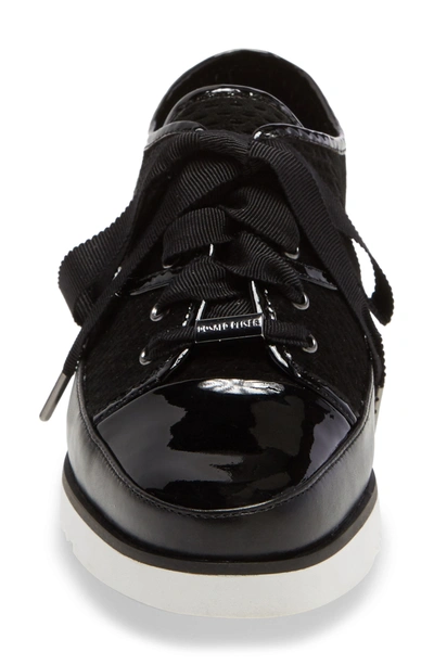 Shop Donald Pliner Flipp Perforated Leather Sneaker In Black Suede