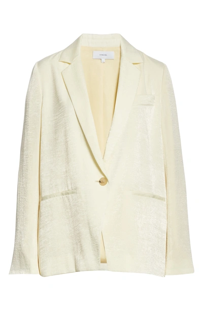 Vince Oversized Crepe De Chine Blazer In Sun Creme