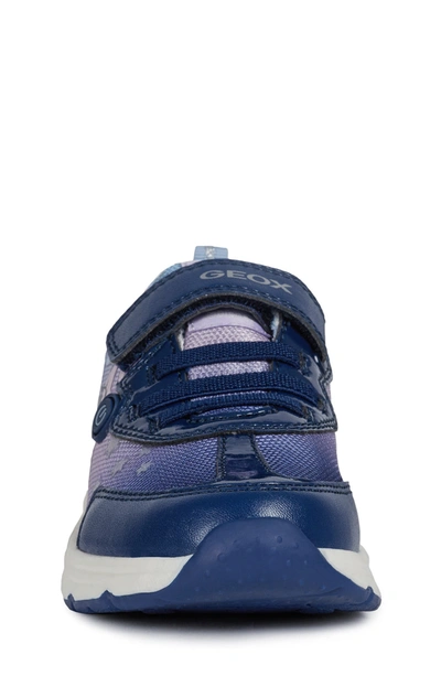 Shop Geox Space Girl Club Light-up Sneaker In Navy/ Lilac