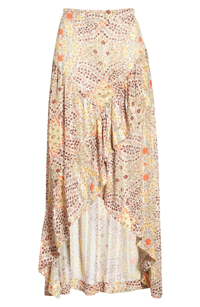 Shop Ba&sh Floral Ruffle Skirt In Ecru
