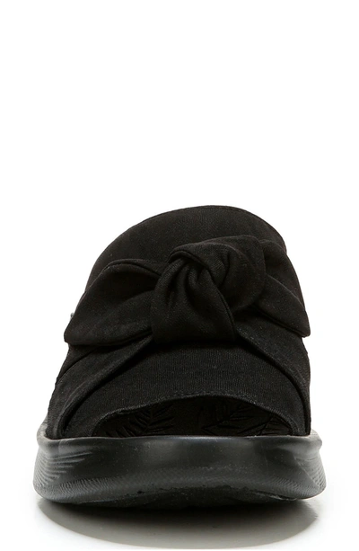 Shop Bzees Smile Wedge Slide Sandal In Black Fabric