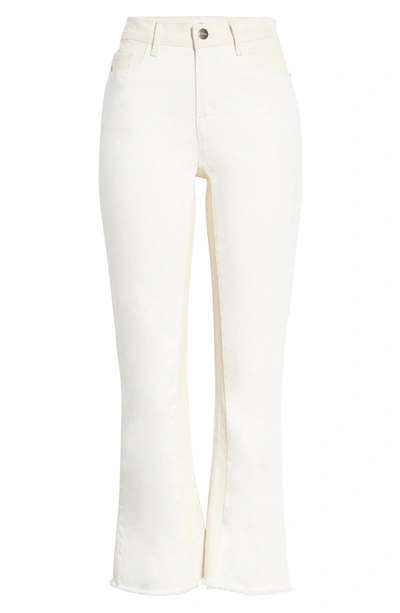 Shop Frame Le Crop High Waist Raw Edge Mini Boot Jeans In Blanc Multi