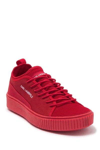 Shop Karl Lagerfeld Suede Mesh Sneaker In Red