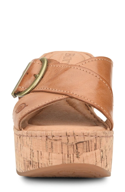 Shop Born Børn Devona Platform Wedge Sandal In Tan Leather