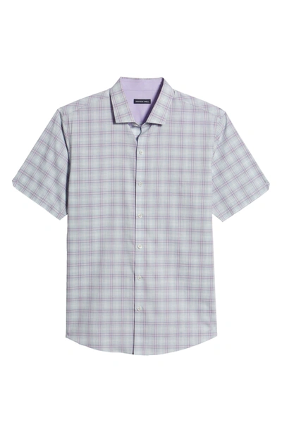 Shop Zachary Prell Laube Classic Fit Check Short Sleeve Button-down Shirt In Light Purple