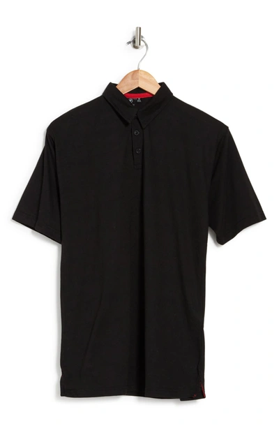 Shop Burnside Short Sleeve Polo Shirt In Black