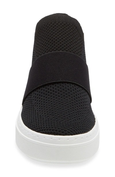 Shop Eileen Fisher Pari Platform Sneaker In Black Stretch Fabric