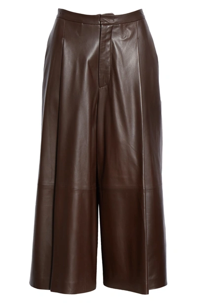 Shop Vince Leather Culottes In Chocolate