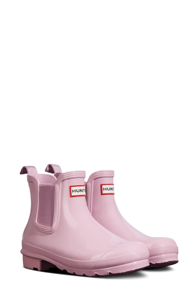 Shop Hunter Original Gloss Waterproof Chelsea Boot In Foxglove