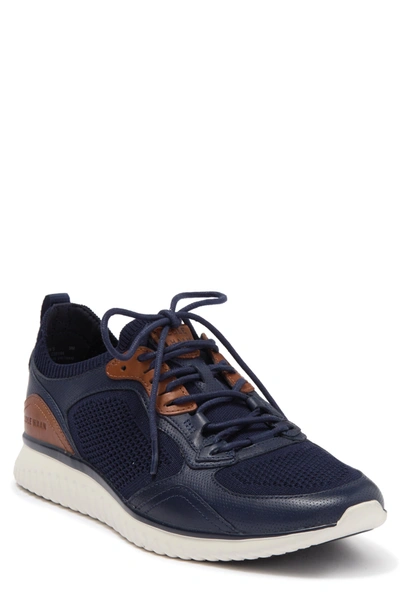 Shop Cole Haan Grandmotion Crafted Sneaker In Marine Blue/ivory