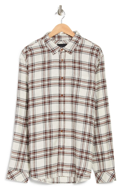 Shop Rails Sussex Plaid Print Long Sleeve Shirt In Oat Grey/ Brick