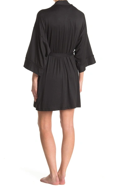 Shop In Bloom By Jonquil Madison Solid Wrap Short Robe In Blk