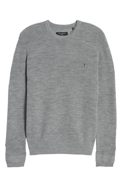 Shop Allsaints Ivar Slim Fit Crewneck Wool Sweater In Grey Marl