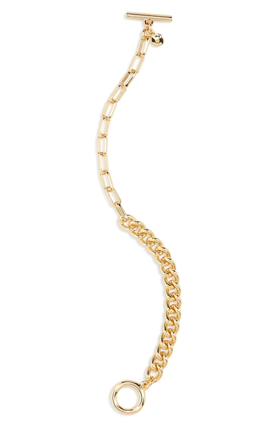 Shop Madewell Shiny Mix Chain Bracelet In Shiny Gold