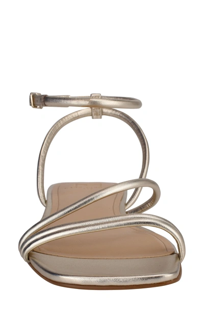 Shop Marc Fisher Ltd Mariella Ankle Strap Sandal In Platinum Leather