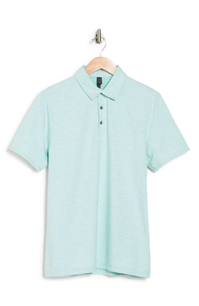 Shop Z By Zella In Game Knit Golf Polo In Green Marine