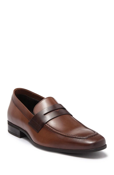 Shop Bruno Magli Mineo Leather Penny Loafer In Cognac