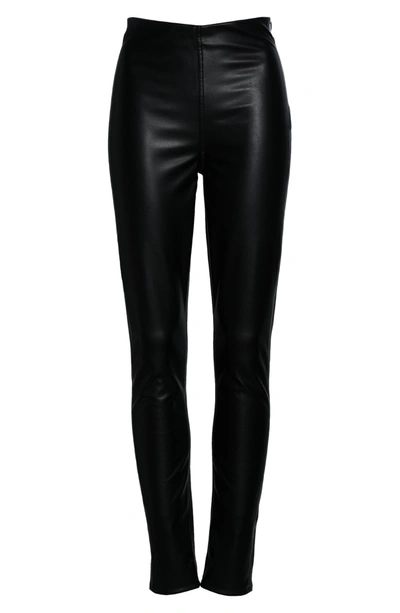 Shop Rag & Bone Nina High Waist Pull On Faux Leather Skinny Pants In Black
