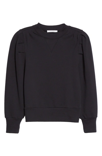 Shop Frame Shirred Shoulder Sweatshirt In Noir