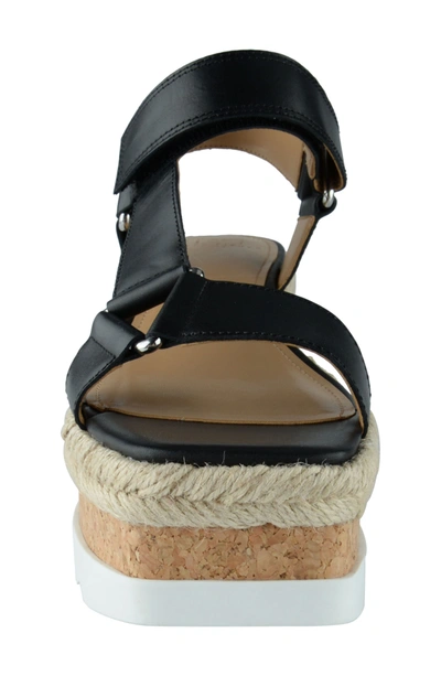 Shop Marc Fisher Ltd Gylian Platform Wedge Sandal In Black Leather