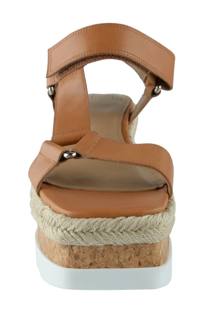Shop Marc Fisher Ltd Gylian Platform Wedge Sandal In New Luggage Leather