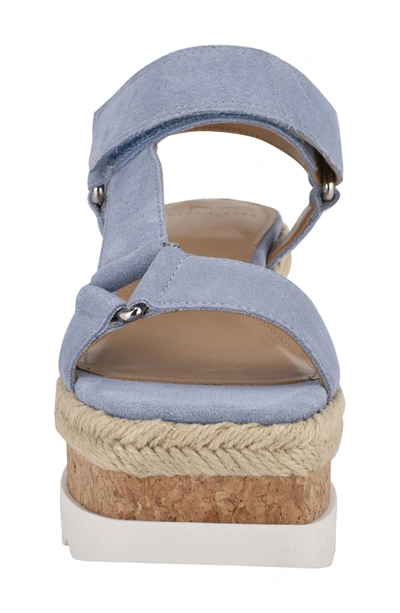 Shop Marc Fisher Ltd Gylian Platform Wedge Sandal In Light Jeans Suede