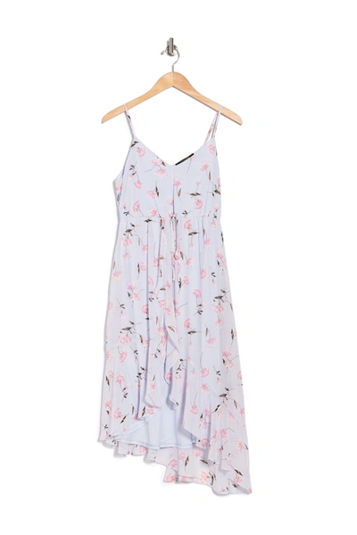Shop 19 Cooper Floral Ruffle A-line Dress In Blue/ Pink