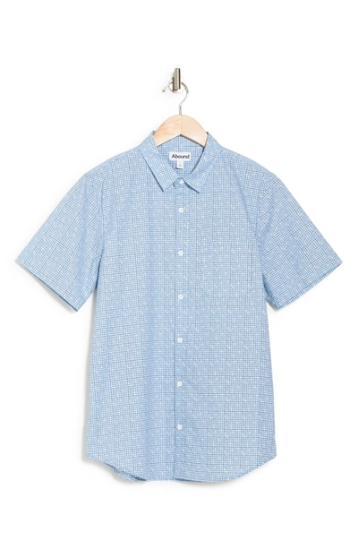 Shop Abound Mini Print Regular Fit Shirt In Blue-grey Grid Prt