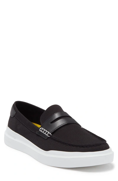 Shop Cole Haan Grandprix Rally Penny Loafer Sneaker In Black Canv