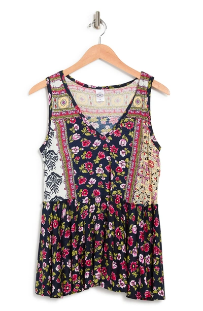 Shop Bila Mixed Print Sleeveless Top In Navy