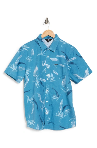 Shop Volcom Warbler Printed Regular Fit Shirt In Stb