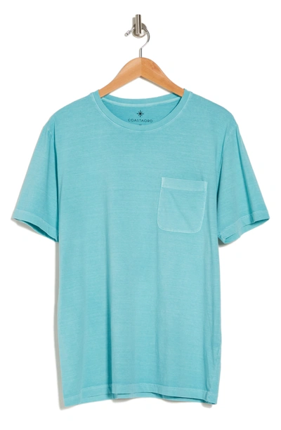 Shop Coastaoro Homesteader Crewneck Pocket T-shirt In Aqua Sea