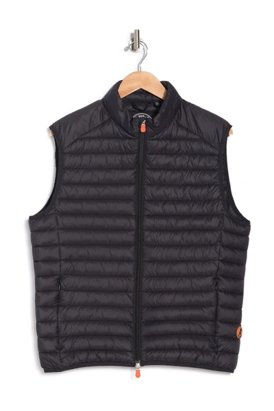 Shop Save The Duck Adam Channel Quilted Puffer Vest In Black