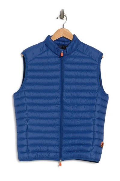 Shop Save The Duck Adam Channel Quilted Puffer Vest In Snorkel