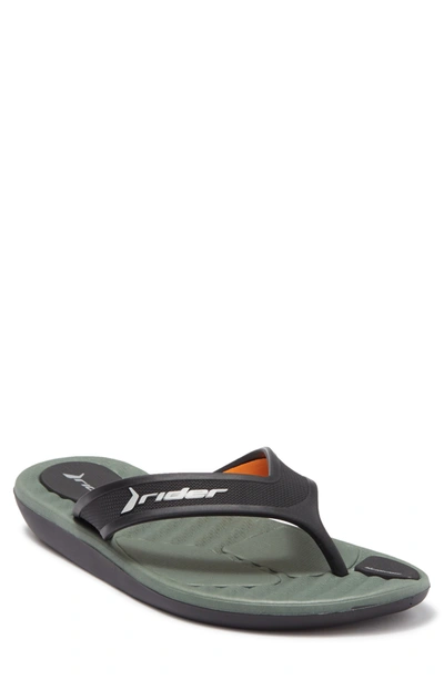 Shop Rider Thong Sandal In Gry/ Blk/ Org